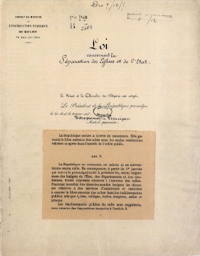 fac-similé loi de 1905