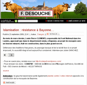Article du site Fdesouche - 23 septembre 2009